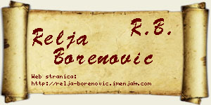 Relja Borenović vizit kartica